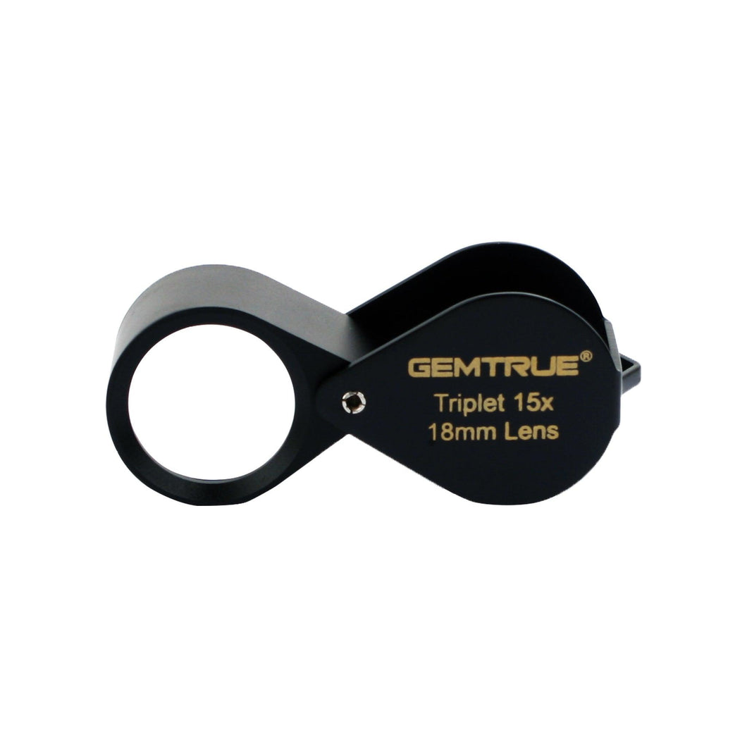 DK703002- Diamond Loupe High Power Triplet 15x 18mm Black - GemTrue