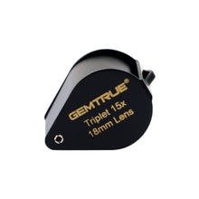 Load image into Gallery viewer, DK703002- Diamond Loupe High Power Triplet 15x 18mm Black - GemTrue
