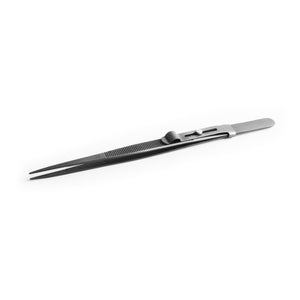 DK2901- Diamond Tweezers with grooved tip and sliding lock - GemTrue
