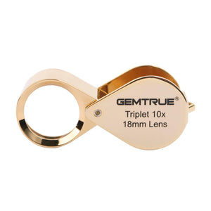 DK96001 - Diamond Loupe 18mm 10x Triplet Gold - GemTrue