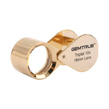 Load image into Gallery viewer, DK96001 - Diamond Loupe 18mm 10x Triplet Gold - GemTrue
