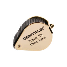 Load image into Gallery viewer, DK98001 - Diamond Loupe Triplet 10x 18mm with rubber-grip Black &amp; Gold - GemTrue

