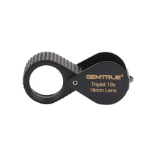 Load image into Gallery viewer, DK98002 - Diamond Loupe Triplet 10x 18mm with rubber-grip Black - GemTrue
