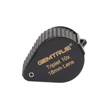 Load image into Gallery viewer, DK98002 - Diamond Loupe Triplet 10x 18mm with rubber-grip Black - GemTrue

