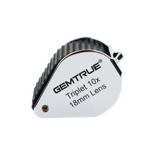 Load image into Gallery viewer, DK98003 - Diamond Loupe Triplet 10x 18mm with rubber-grip Chrome &amp; Black - GemTrue
